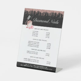 ローズゴールド ネイルサロン | メニュー価格表 台座サイン