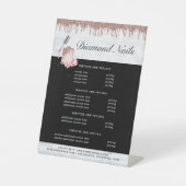 ローズゴールド ネイルサロン | メニュー価格表 台座サイン (正面)