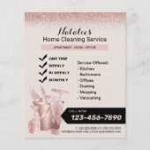 ローズゴールド ハウス クリーニング サービス 家政婦 チラシ (正面)