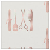 ローズゴールド ハサミ ヘアスタイリスト サロン柄 ファブリック (クローズアップ)