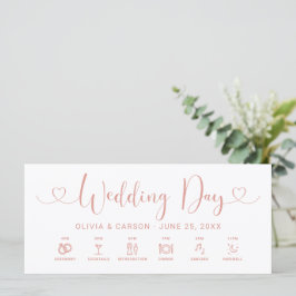 ローズゴールド ハートスクリプト 結婚式 タイムライン カード