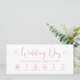 ローズゴールド ハートスクリプト 結婚式 タイムライン カード