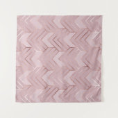 ローズゴールド ハート グリッター パターン。 タペストリー (正面(横))