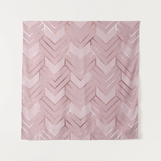 ローズゴールド ハート グリッター パターン。 タペストリー (正面)