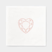 ローズゴールド ハート フォイル カクテル ナプキン (正面)