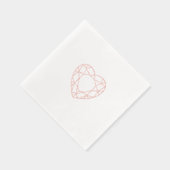 ローズゴールド ハート フォイル カクテル ナプキン (右)