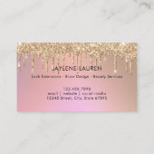 ローズゴールド バタフライ グリッター ドリップス ロイヤリティ カード (裏面)