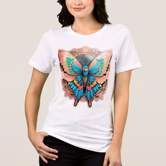 ローズゴールド バタフライ マンダラ トライブレンドＴシャツ (正面)