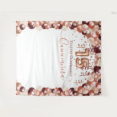 ローズゴールド バーガンディ グラム キンセアニエラ 風船 タペストリー (正面(横))