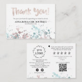 *~* ローズゴールド パステル  QRロゴ ありがとう レビュー AP8 エンクロージャーカード (正面/裏面)