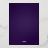 ローズゴールド＆パープルチェック柄ホリデー写真カード 箔シーズンカード (裏面)