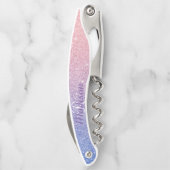 ローズゴールド パープル オンブレ フェイディング モノグラム グリッター ソムリエナイフ (裏面)