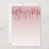 ローズゴールド |ピンクスパークルグリッターベビーシャワー 招待状 (裏面)