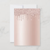 ローズゴールド |ピンクスパークルグリッターホイルベビーシャワー 招待状 (裏面)