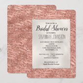ローズゴールド ピンク グラム グリッター ゼブラ ブライダル 招待状 (正面/裏面)