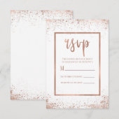 ローズゴールド ピンク グラム モダン シック ウェディング RSVP (正面/裏面)