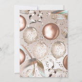 ローズゴールド ピンク グリッター風船 ベビーシャワー 招待状 (裏面)