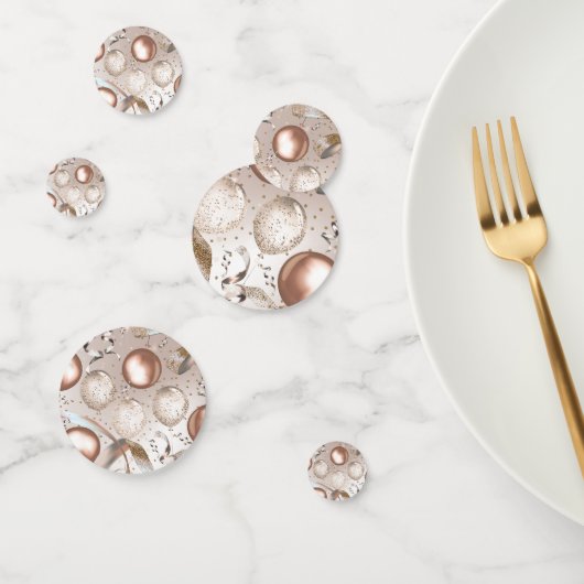 ローズゴールド ピンク グリッター バルーン 誕生日パーティー コンフェッティ (グループ)