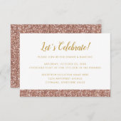 ローズゴールド ピンク グリッター ミニマル ストライプ 受付 エンクロージャーカード (正面/裏面)