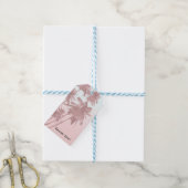 ローズゴールド ピンク パームズ ビーチ オンブレ パームツリー パーティー ギフトタグ (より糸付き)