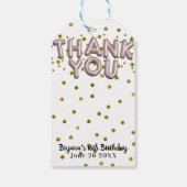 ローズゴールド ピンク 風船 飾り お礼 現代的 ギフトタグ (裏面)