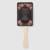 ローズゴールド ファンタジー エンチャンテッド ガーデン ウェディング プログラム ハンドファン (正面)