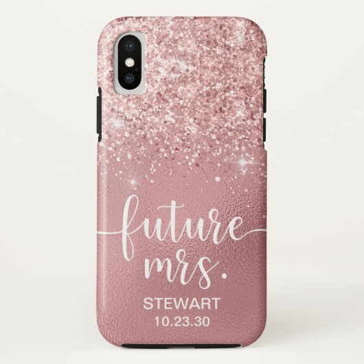 ローズゴールド フューチャー ミセス グリッター Case-Mate iPhoneケース iPhone XSケース (裏面)