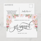 ローズゴールド フラワーデザイン, 結婚する約束をした,婚約のお知らせ 案内ポストカード (正面/裏面)