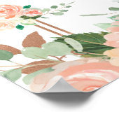 ローズゴールド フラワーブライダルシャワー ミモザ バー サイン (角)