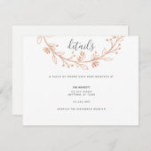 ローズゴールド フラワー リース 現代のウェディング ディテール カード (正面/裏面)