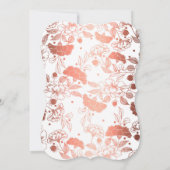 ローズゴールド |フローラエレガントとシンプルの結婚値 招待状 (裏面)