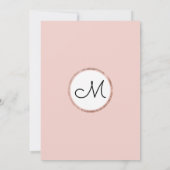 ローズゴールド フローラル ブラッシュ ピンク ブラシ ブランシュ バブル 招待状 (裏面)