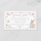 ローズゴールド フローラル ベイビー バニー ベイビー シャワー エンクロージャーカード (正面)
