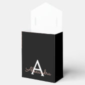 ローズゴールド ブッシュピンク ブラック グリッター モノグラム フェイバーボックス (オープン)