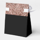 ローズゴールド ブッシュピンク ブラック グリッター モノグラム フェイバーボックス (裏面サイド)
