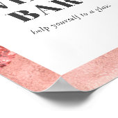 ローズゴールド、ブッシュ & シークイン ブライダルシャワー ワインバー ポスター (角)