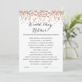 ローズゴールド ブライダルシャワー ゲーム 5x7 招待状 (スタンド正面)
