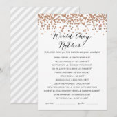 ローズゴールド ブライダルシャワー ゲーム 5x7 招待状 (正面/裏面)