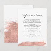 ローズゴールド ブラシストローク バット ミッツヴァ 情報カード エンクロージャーカード (正面/裏面)