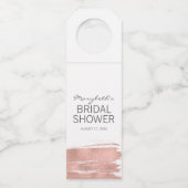 ローズゴールド ブラシストローク ブライダルシャワー ボトルタグ (正面)