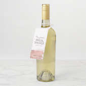 ローズゴールド ブラシストローク ブライダルシャワー ボトルタグ (アングル)