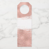 ローズゴールド ブラシストローク ブライダルシャワー ボトルタグ (裏面)