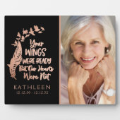 ローズゴールド ブラシ仕上げ メタル 家族 追悼 フォト フォトプラーク (正面)