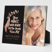 ローズゴールド ブラシ仕上げ メタル 家族 追悼 フォト フォトプラーク (側面)