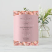 ローズゴールド ブラック ホワイト マーメイドスケール ブラッシュ ブライダル 招待状 (スタンド正面)