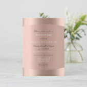 ローズゴールド ブラック ホワイト ミニマル グリッター スパークリー 招待状 (スタンド正面)