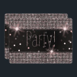 ローズゴールド ブラッシュピンク きらきらライト パーティー 招待状<br><div class="desc">あらゆるイベントにカスタマイズ可能</div>