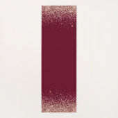 ローズゴールド ブラッシュピンク グリッター バーガンディ モノグラム ヨガマット (裏面)