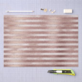 ローズゴールド ブラッシュピンク ストライプ グリッツ ブライダルシャワー 薄葉紙 (クラフト)