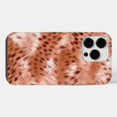 ローズゴールド ブラッシュピンク ヒョウ柄 iPhoneケース (裏面横)